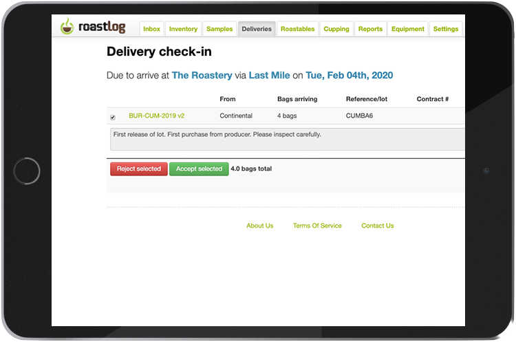 Deliveries iPad