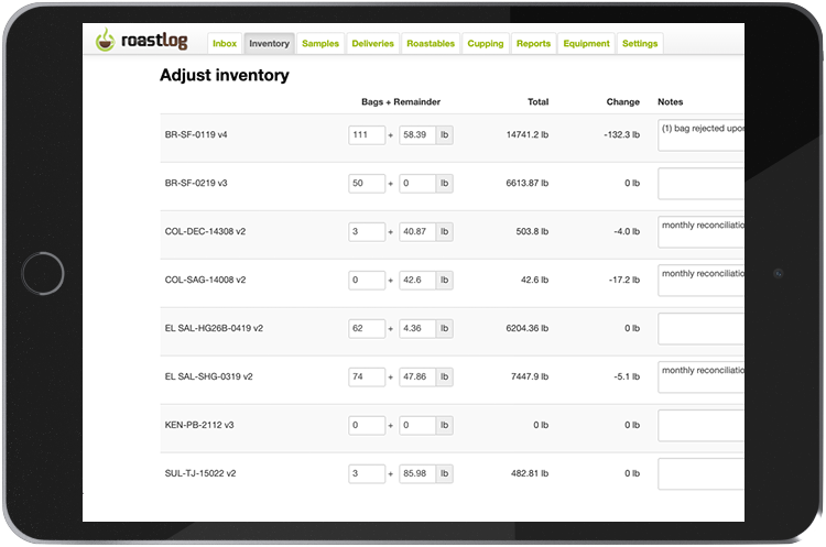 Inventory iPad