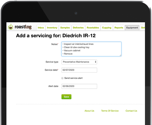 Maintenance Logs iPad